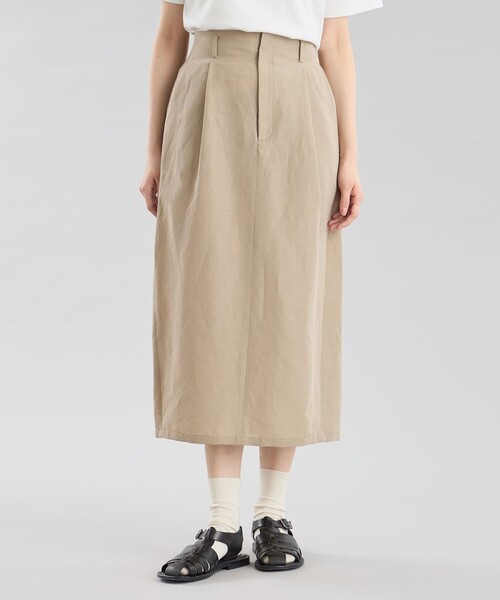 MACKINTOSH PHILOSOPHY(マッキントッシュ フィロソフィー)の「GREY LABEL リネンナイロンスカート(スカート・レディース・ベージュ/ブラック・1/2)」の2枚目の写真