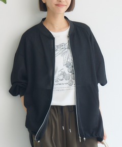 BATTEN LACE LIKE KNIT JACKET（ノーカラージャケット）｜Ameri