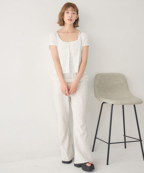 RETRO GIRL（レトロガール）の「裾レースキャミ×カーデセット（Tシャツ/カットソー・レディース・ホワイト系その他/グレー系その他/ブルー・FREE）」の5枚目の写真