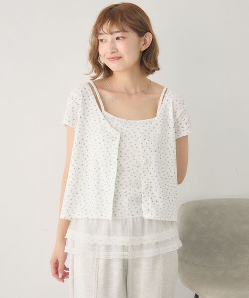 RETRO GIRL（レトロガール）の「裾レースキャミ×カーデセット（Tシャツ/カットソー・レディース・ホワイト系その他/グレー系その他/ブルー・FREE）」の9枚目の写真