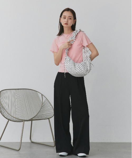 ad thie(アドティエ)の「ドットギャザー ハンドルバッグ(ハンドバッグ・レディース・ブラック/オフホワイト・FREE)」の8枚目の写真