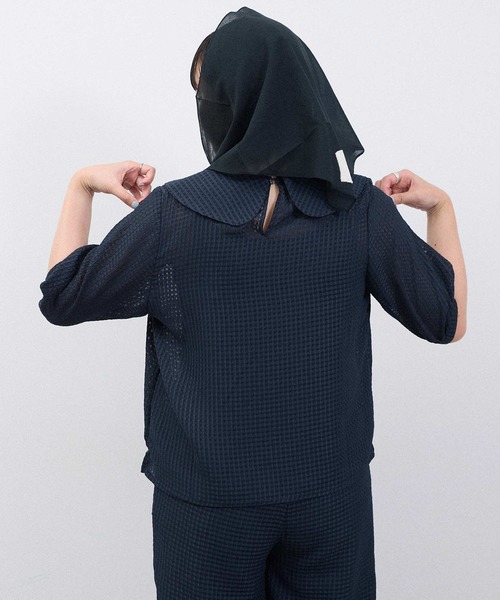 I am I in fact...（アイアムアイインファクト）の「●SATIN SOCCER ギンガム ブラウス（シャツ/ブラウス・レディース・ホワイト/ブラック/その他・FREE）」の7枚目の写真