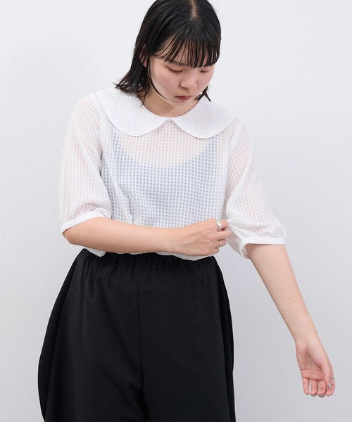 I am I in fact...（アイアムアイインファクト）の「●SATIN SOCCER ギンガム ブラウス（シャツ/ブラウス・レディース・ホワイト/ブラック/その他・FREE）」の22枚目の写真