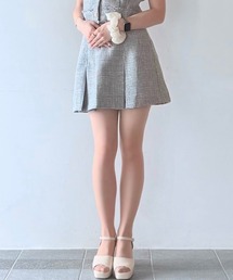 ツィードタックミニスカート