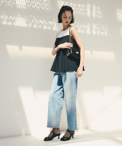 La TOTALITE（ラトータリテ）の「【洗える】レイヤード風カットソー（Tシャツ/カットソー・レディース・ホワイト/ブラック・FREE）」の12枚目の写真