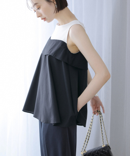 La TOTALITE（ラトータリテ）の「【洗える】レイヤード風カットソー（Tシャツ/カットソー・レディース・ホワイト/ブラック・FREE）」の22枚目の写真