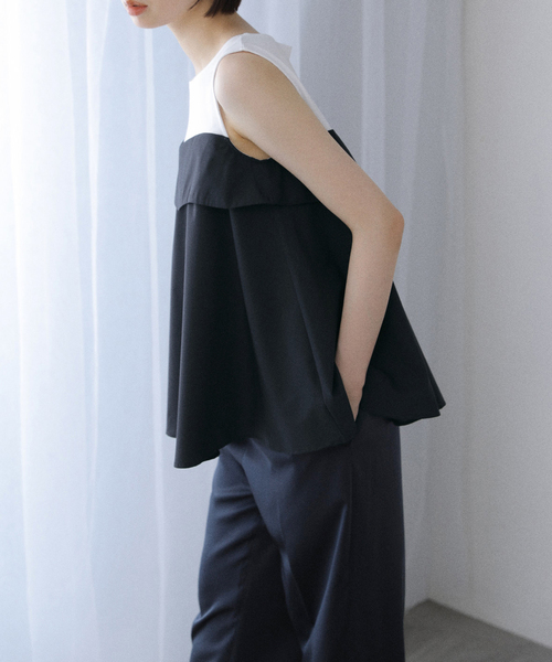 La TOTALITE（ラトータリテ）の「【洗える】レイヤード風カットソー（Tシャツ/カットソー・レディース・ホワイト/ブラック・FREE）」の3枚目の写真