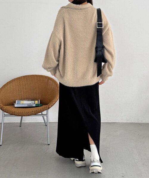 ユニセックス】ミンクライクニットポロ（ニット/セーター