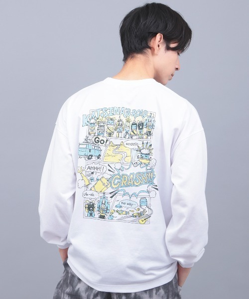 チチカカ(チチカカ)の「チビカチナコミックプリントロングTシャツ(Tシャツ/カットソー・レディース・ブラック/マスタード/オフホワイト・FREE)」の1枚目の写真