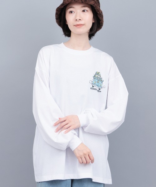 チチカカ(チチカカ)の「チビカチナコミックプリントロングTシャツ(Tシャツ/カットソー・レディース・ブラック/マスタード/オフホワイト・FREE)」の7枚目の写真