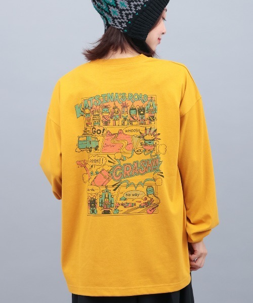 チチカカ(チチカカ)の「チビカチナコミックプリントロングTシャツ(Tシャツ/カットソー・レディース・ブラック/マスタード/オフホワイト・FREE)」の15枚目の写真