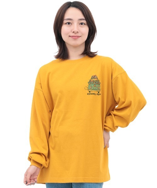 チチカカ(チチカカ)の「チビカチナコミックプリントロングTシャツ(Tシャツ/カットソー・レディース・ブラック/マスタード/オフホワイト・FREE)」の17枚目の写真