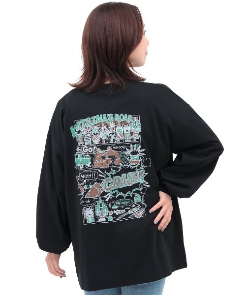 チチカカ(チチカカ)の「チビカチナコミックプリントロングTシャツ(Tシャツ/カットソー・レディース・ブラック/マスタード/オフホワイト・FREE)」の19枚目の写真