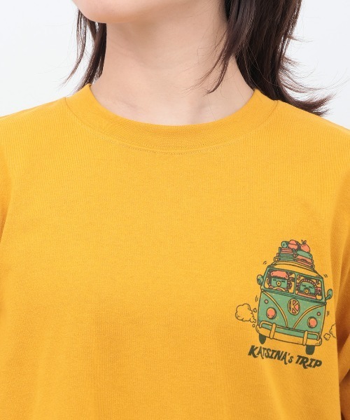 チチカカ(チチカカ)の「チビカチナコミックプリントロングTシャツ(Tシャツ/カットソー・レディース・ブラック/マスタード/オフホワイト・FREE)」の22枚目の写真