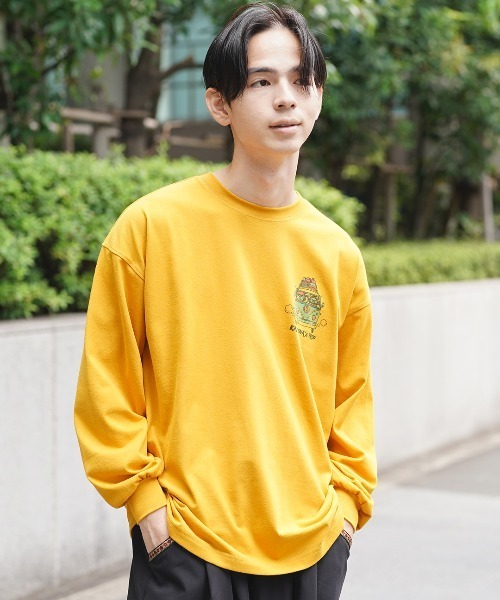 チチカカ(チチカカ)の「チビカチナコミックプリントロングTシャツ(Tシャツ/カットソー・レディース・ブラック/マスタード/オフホワイト・FREE)」の12枚目の写真