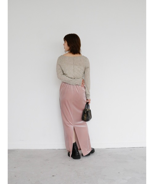 Katrin TOKYO(カトリーントーキョー)の「velour I line maxi skirt(スカート・レディース・ピンク/ダークブラウン/アイボリー/ブルー系・S/M/XS)」の17枚目の写真