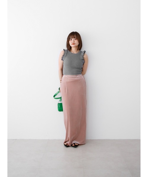 Katrin TOKYO(カトリーントーキョー)の「velour I line maxi skirt(スカート・レディース・ピンク/ダークブラウン/アイボリー/ブルー系・S/M/XS)」の20枚目の写真