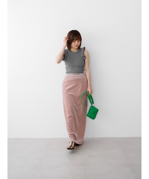 Katrin TOKYO(カトリーントーキョー)の「velour I line maxi skirt(スカート・レディース・ピンク/ダークブラウン/アイボリー/ブルー系・S/M/XS)」の21枚目の写真
