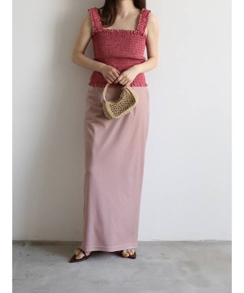Katrin TOKYO(カトリーントーキョー)の「velour I line maxi skirt(スカート・レディース・ピンク/ダークブラウン/アイボリー/ブルー系・S/M/XS)」の7枚目の写真