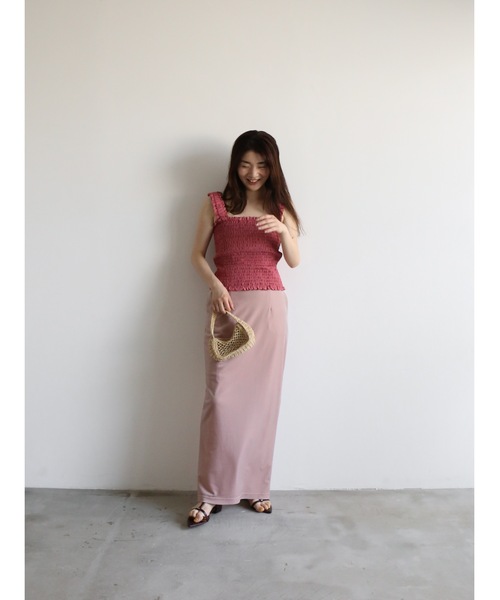 Katrin TOKYO(カトリーントーキョー)の「velour I line maxi skirt(スカート・レディース・ピンク/ダークブラウン/アイボリー/ブルー系・S/M/XS)」の8枚目の写真