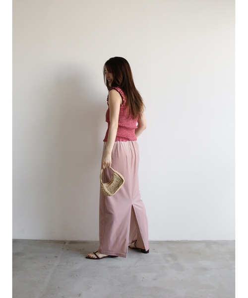 Katrin TOKYO(カトリーントーキョー)の「velour I line maxi skirt(スカート・レディース・ピンク/ダークブラウン/アイボリー/ブルー系・S/M/XS)」の9枚目の写真