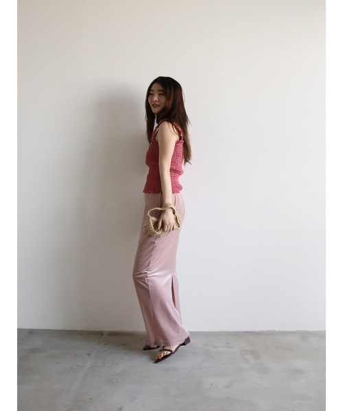 Katrin TOKYO(カトリーントーキョー)の「velour I line maxi skirt(スカート・レディース・ピンク/ダークブラウン/アイボリー/ブルー系・S/M/XS)」の10枚目の写真