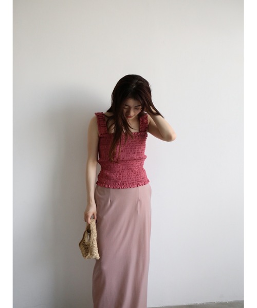 Katrin TOKYO(カトリーントーキョー)の「velour I line maxi skirt(スカート・レディース・ピンク/ダークブラウン/アイボリー/ブルー系・S/M/XS)」の11枚目の写真
