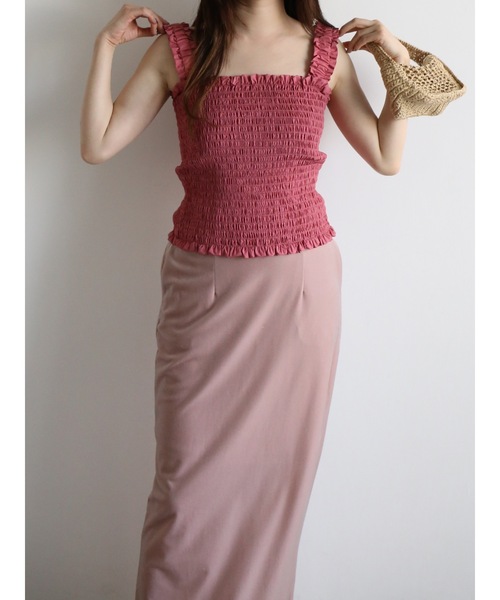 Katrin TOKYO(カトリーントーキョー)の「velour I line maxi skirt(スカート・レディース・ピンク/ダークブラウン/アイボリー/ブルー系・S/M/XS)」の12枚目の写真
