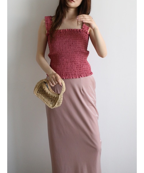 Katrin TOKYO(カトリーントーキョー)の「velour I line maxi skirt(スカート・レディース・ピンク/ダークブラウン/アイボリー/ブルー系・S/M/XS)」の15枚目の写真