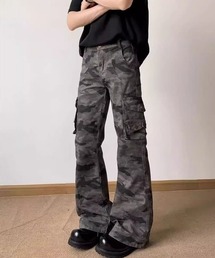 CROWORLD グレー カーゴパンツ S SEQUENZ 90s UTILITY CARGO SWEAT PANTS / ロゴ 刺繍 カーゴ