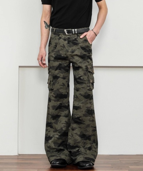 00s archive CIVARIZE 迷彩 コーティング フレア パンツ 00s archive CIVARIZE 迷彩 コーティング フレア パンツ archive