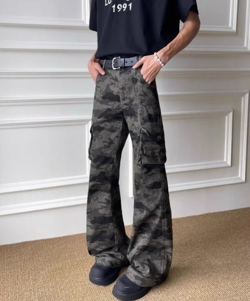 EVISU デニム　カーゴパンツ　迷彩 PALACE×EVISU パレス×エビス DENIM JEAN CAMO ペイント加工