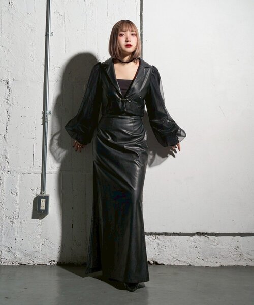 セール】【Mavie..7】チュール袖ショートジャケット（テーラード