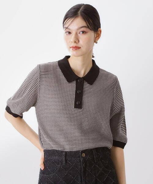 THE SHOP TK (ザ ショップ ティーケー )の「柄アソートポロニットシャツ【洗濯機OK】(ニット/セーター・レディース・ブラック系2/グリーン系その他4/アイボリー系2/ブラック系3/ブルー系3/ダークブラウン系3・12/13)」の3枚目の写真