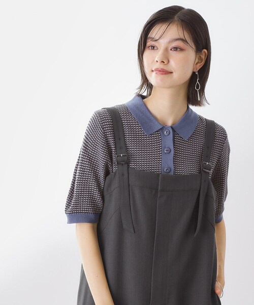 THE SHOP TK (ザ ショップ ティーケー )の「柄アソートポロニットシャツ【洗濯機OK】(ニット/セーター・レディース・ブラック系2/グリーン系その他4/アイボリー系2/ブラック系3/ブルー系3/ダークブラウン系3・12/13)」の6枚目の写真