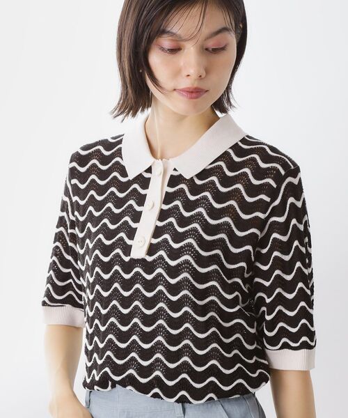 THE SHOP TK (ザ ショップ ティーケー )の「柄アソートポロニットシャツ【洗濯機OK】(ニット/セーター・レディース・ブラック系2/グリーン系その他4/アイボリー系2/ブラック系3/ブルー系3/ダークブラウン系3・12/13)」の11枚目の写真