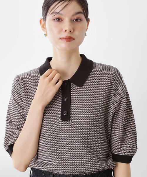 THE SHOP TK (ザ ショップ ティーケー )の「柄アソートポロニットシャツ【洗濯機OK】(ニット/セーター・レディース・ブラック系2/グリーン系その他4/アイボリー系2/ブラック系3/ブルー系3/ダークブラウン系3・12/13)」の16枚目の写真