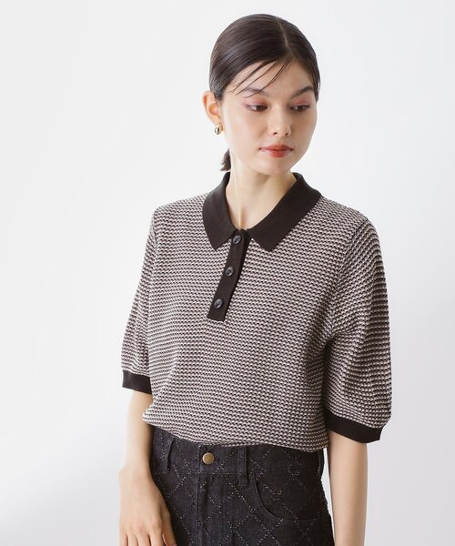 THE SHOP TK (ザ ショップ ティーケー )の「柄アソートポロニットシャツ【洗濯機OK】(ニット/セーター・レディース・ブラック系2/グリーン系その他4/アイボリー系2/ブラック系3/ブルー系3/ダークブラウン系3・12/13)」の15枚目の写真