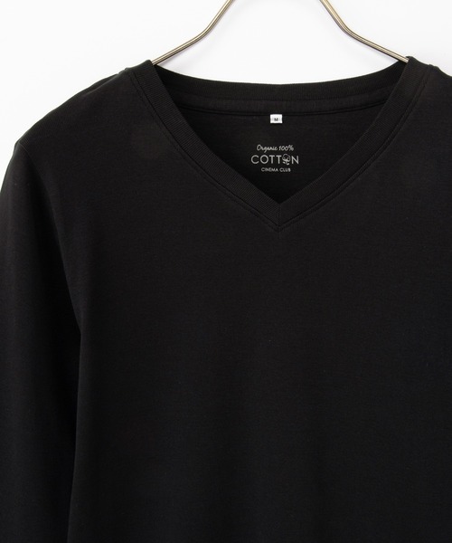 Honeys(ハニーズ)の「オーガニックVネックT(Tシャツ/カットソー・レディース・ネイビー/ネイビー系1/ブラック×ベージュ/ブラック/ネイビー系2・L/LL/M)」の19枚目の写真