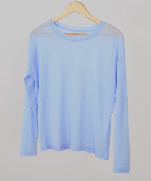 MERLOT(メルロー)の「ベーシックカラーシアーロンT(Tシャツ/カットソー・レディース・チャコールグレー/イエロー/ホワイト/ライトブルー・FREE)」の13枚目の写真