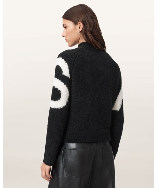 ALLSAINTS(オールセインツ)の「SYLVIE SLIM FIT CARDIGAN | SYLVIE スリム フィット カーディガン(カーディガン/ボレロ・レディース・ブラック×ホワイト・XS/S/M/L)」の5枚目の写真