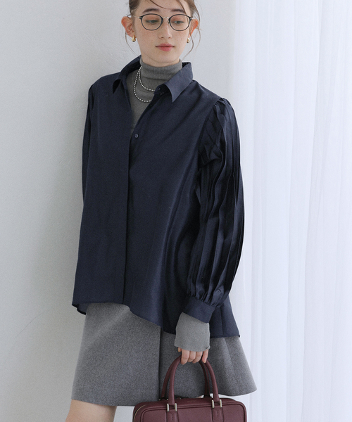 La TOTALITE（ラトータリテ）の「【洗える】オーガンザプリーツブラウス（シャツ/ブラウス・レディース・ベージュ/ネイビー・FREE）」の17枚目の写真