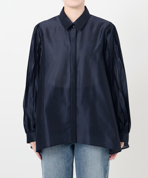 La TOTALITE（ラトータリテ）の「【洗える】オーガンザプリーツブラウス（シャツ/ブラウス・レディース・ベージュ/ネイビー・FREE）」の13枚目の写真