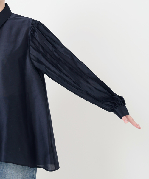 La TOTALITE（ラトータリテ）の「【洗える】オーガンザプリーツブラウス（シャツ/ブラウス・レディース・ベージュ/ネイビー・FREE）」の9枚目の写真