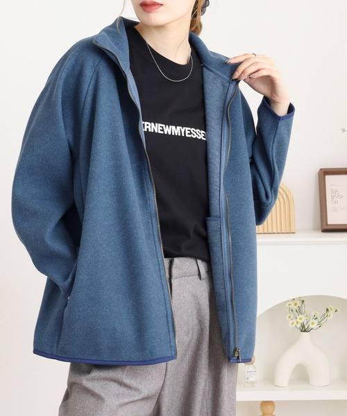 BARNDOOR（バーンドア）の「圧縮ニットフルジップJKT（ブルゾン・レディース・ブラック/ブルー/オートミール/オレンジ・FREE）」の15枚目の写真