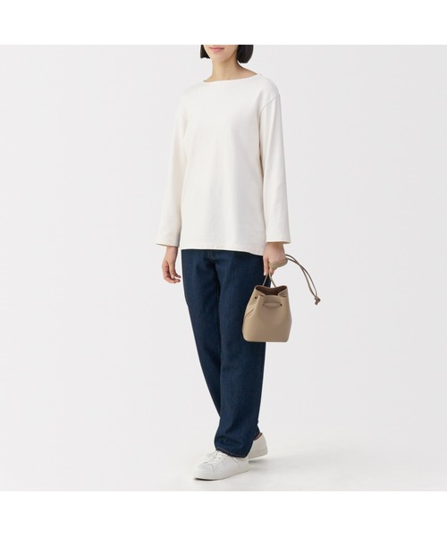 無印良品（ムジルシリョウヒン）の「ヌメ革　巾着バッグ（ショルダーバッグ・レディース・ブラック/ブラウン系・FREE）」の15枚目の写真