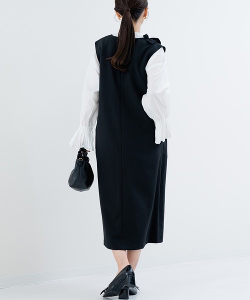 ANNA LUNA(アンナルナ)の「【ANNA LUNA】 華やぎ フリル ジャンパースカート(ジャンパースカート・レディース・ブラック/ベージュ・MEDIUM)」の7枚目の写真