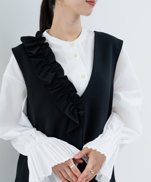 ANNA LUNA(アンナルナ)の「【ANNA LUNA】 華やぎ フリル ジャンパースカート(ジャンパースカート・レディース・ブラック/ベージュ・MEDIUM)」の22枚目の写真