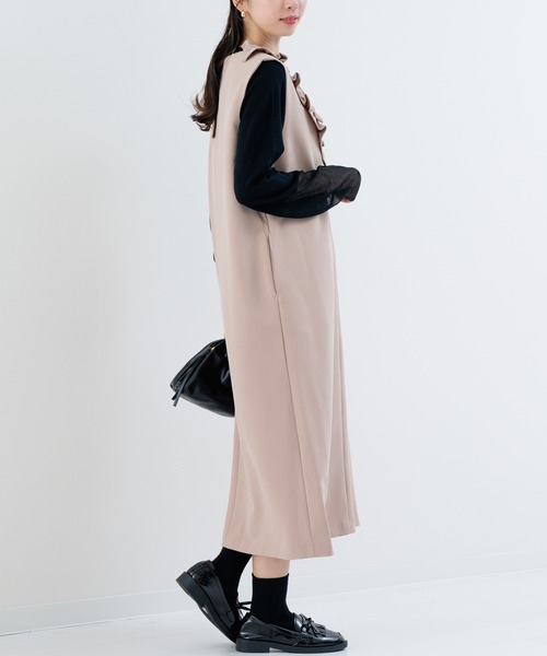 ANNA LUNA(アンナルナ)の「【ANNA LUNA】 華やぎ フリル ジャンパースカート(ジャンパースカート・レディース・ブラック/ベージュ・MEDIUM)」の19枚目の写真