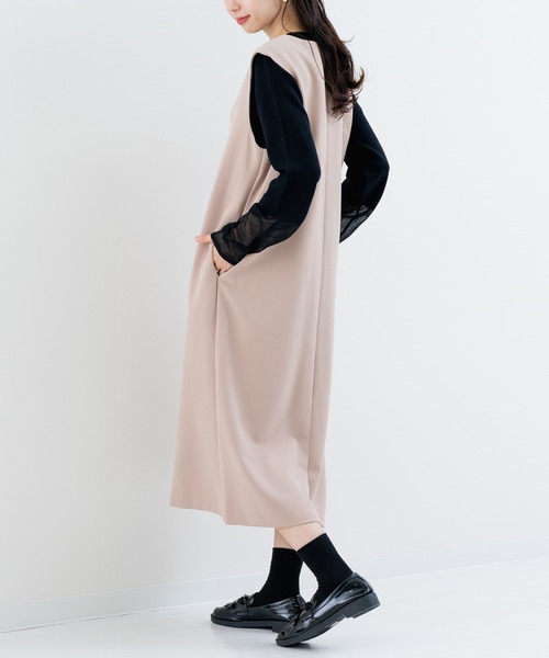 ANNA LUNA(アンナルナ)の「【ANNA LUNA】 華やぎ フリル ジャンパースカート(ジャンパースカート・レディース・ブラック/ベージュ・MEDIUM)」の10枚目の写真